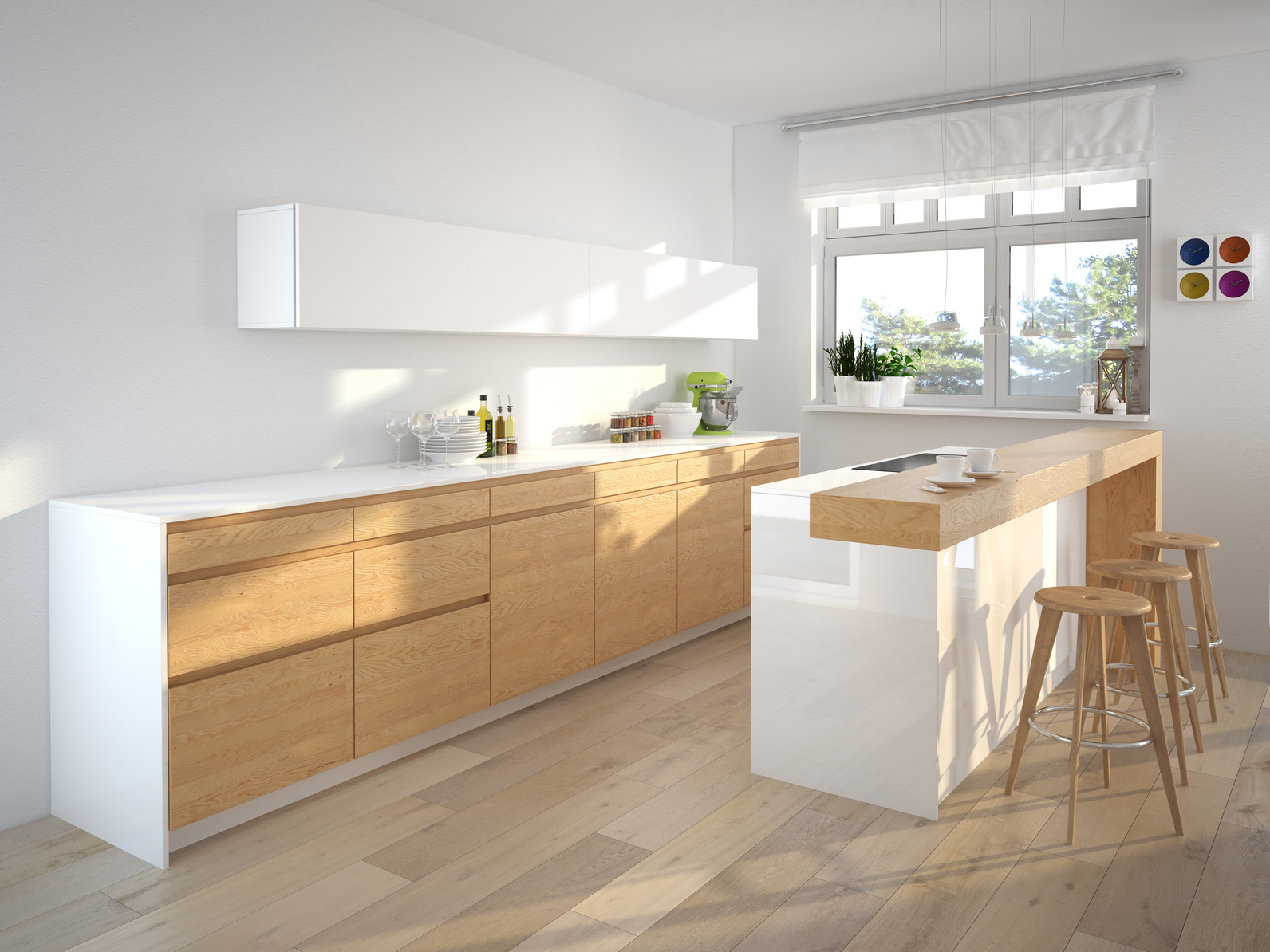 moderne küche mit dekoration